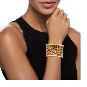 Evocateur Leopard-Print Painted Corset Cuff Bracelet HTF Sold Out Style